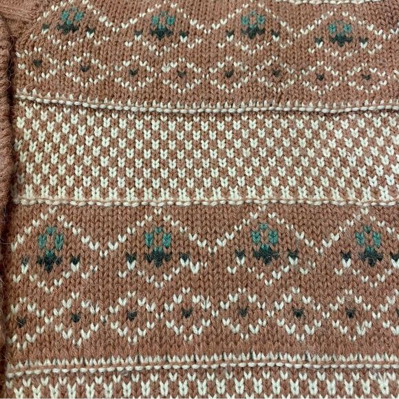 Vintage 1980's Gina Peters Knitted Geometric Pattern Cardigan Sweater Women's M - Picture 9 of 12